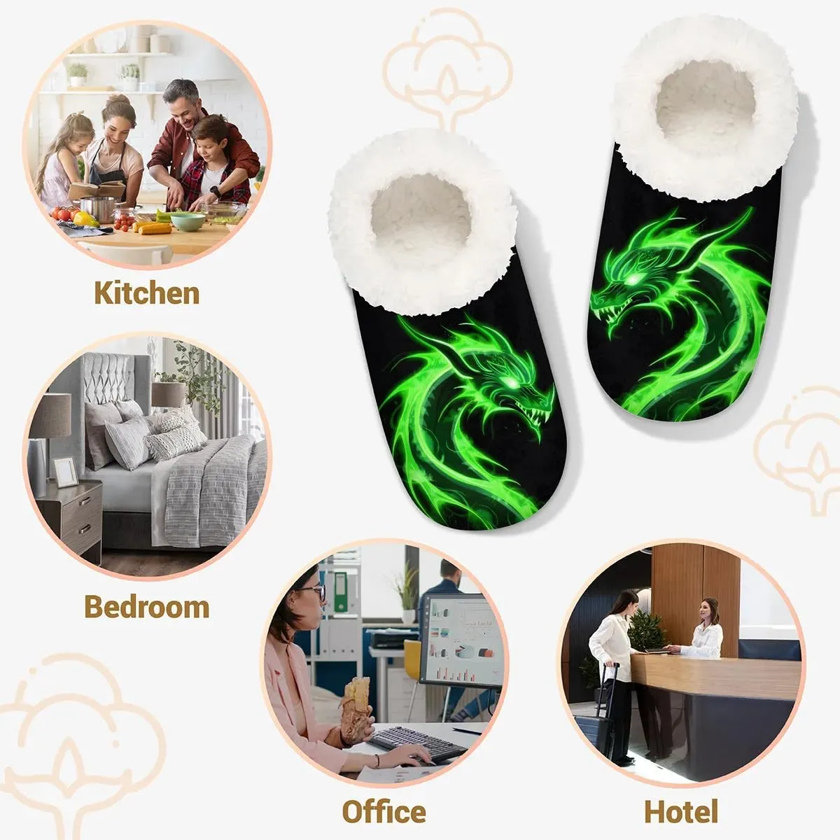 Women's Fuzzy Slippers Fluffy Winter House Shoes for Women Men Indoor and Outdoor Bedroom Shoes Warm Comfy Home Slippers