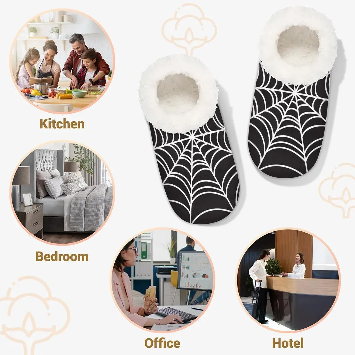 Women's Fuzzy Slippers Fluffy Winter House Shoes for Women Men Indoor and Outdoor Bedroom Shoes Warm Comfy Home Slippers