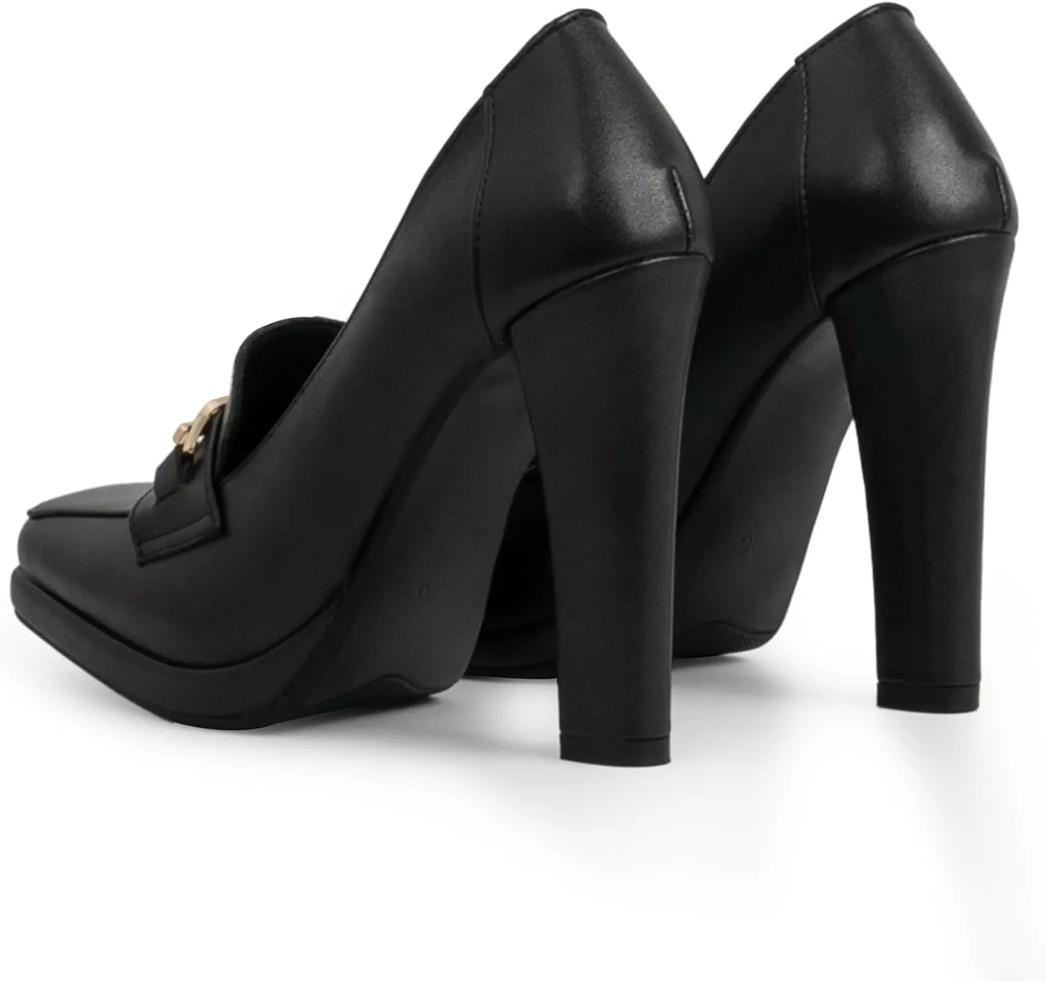Women's High Heels Dress Shoes Plafrom Closed Toe Slip On Chunky Heels Pumps