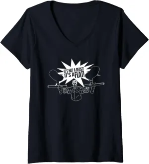 Womens It's Not a Bedsit, Its a Flat - Tim Bisley Quote V-Neck T-Shirt