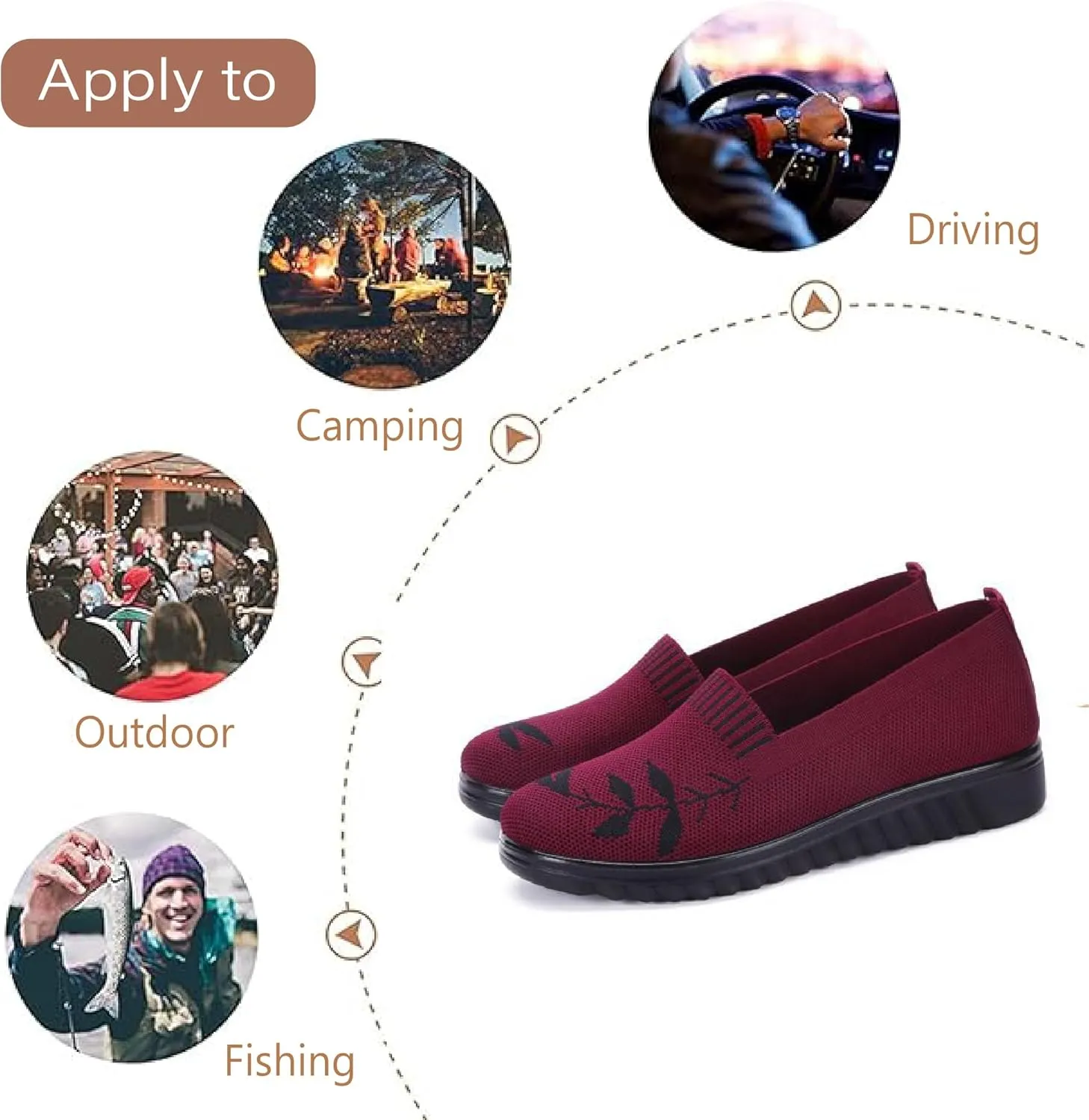 Women's Knitted Flat Shoes Breathable Mesh Loafers Anti Slip Driving Shoes Lightweight Comfortable Walking Shoes