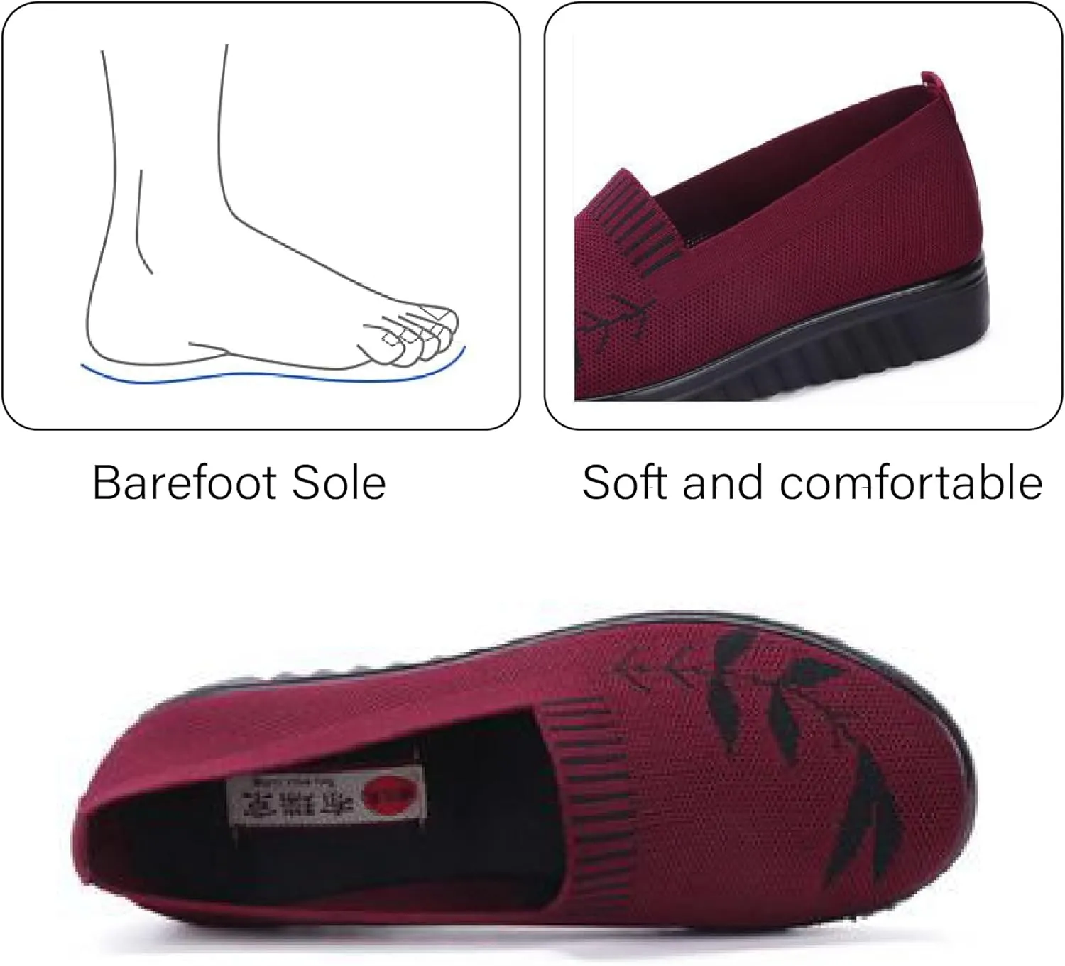Women's Knitted Flat Shoes Breathable Mesh Loafers Anti Slip Driving Shoes Lightweight Comfortable Walking Shoes