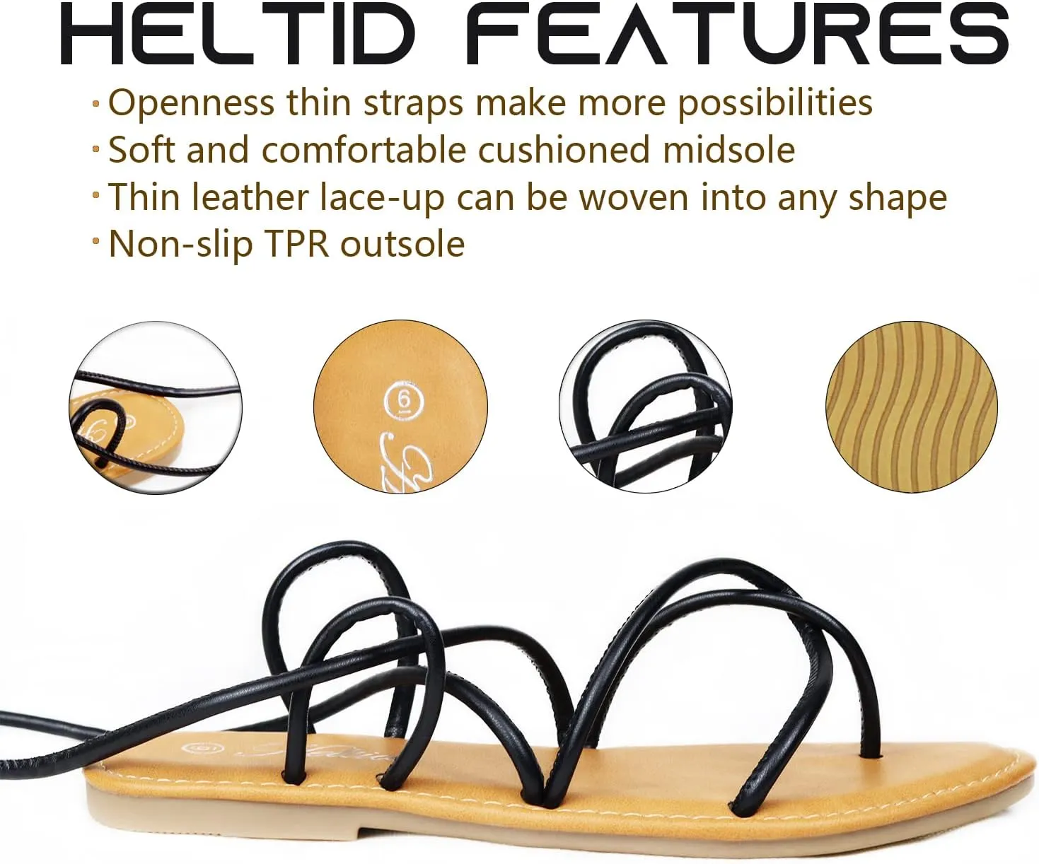 Women's Lace Up Gladiator flat Sandals Strappy Sandal for Women Dress Shoes