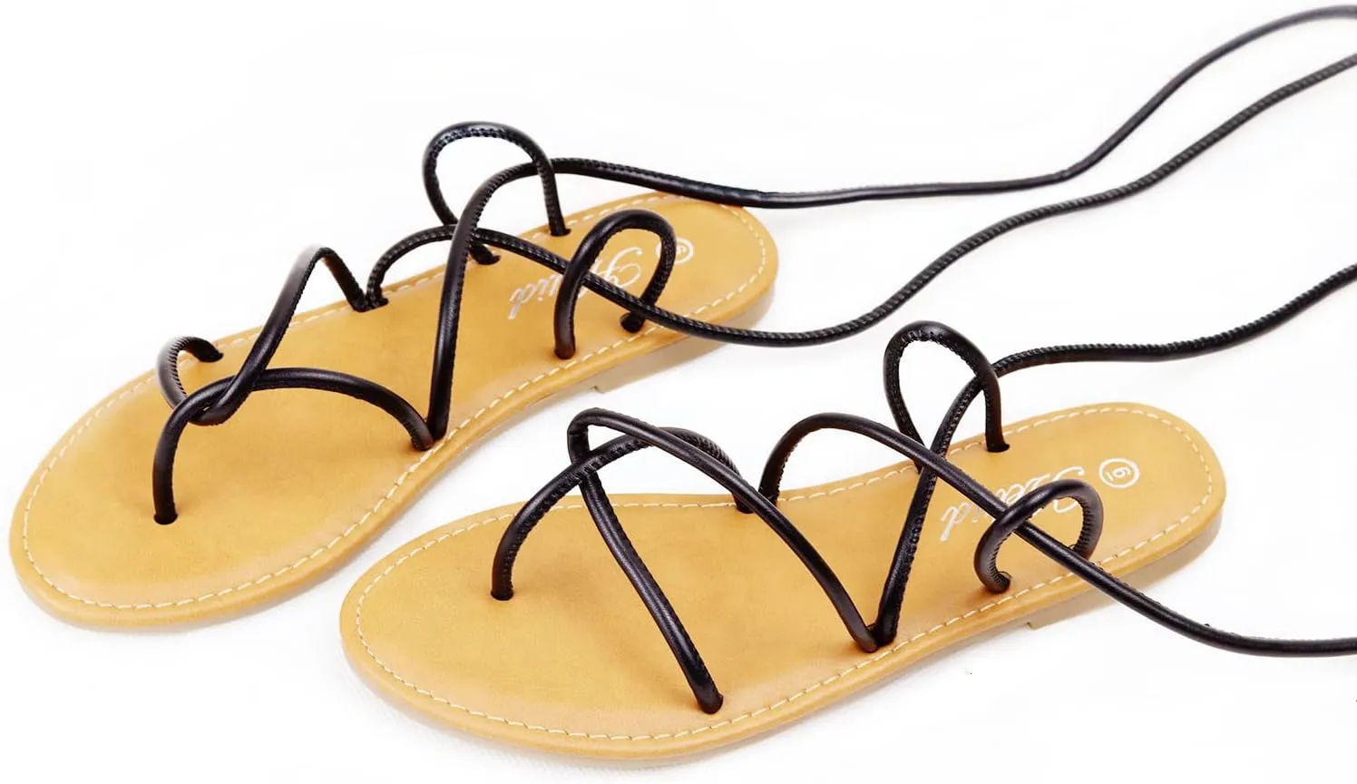 Women's Lace Up Gladiator flat Sandals Strappy Sandal for Women Dress Shoes