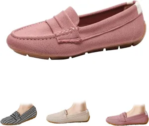 Women’s Lightweight Knit Loafers,Women's Knit Loafers Slip on Business Casual Flat Shoes