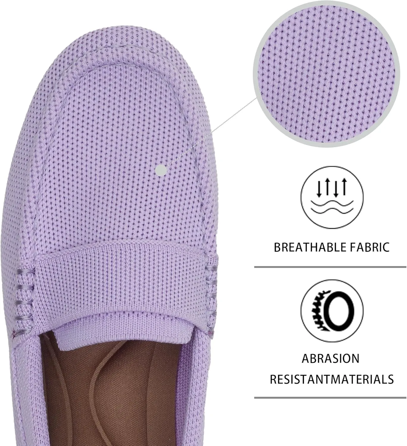 Women's Lightweight Knitted Loafers Casual Flat Shoes Comfortable Boat Shoes Flat Bottomed Breathable Shoes