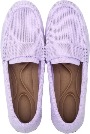 Women's Lightweight Knitted Loafers Casual Flat Shoes Comfortable Boat Shoes Flat Bottomed Breathable Shoes