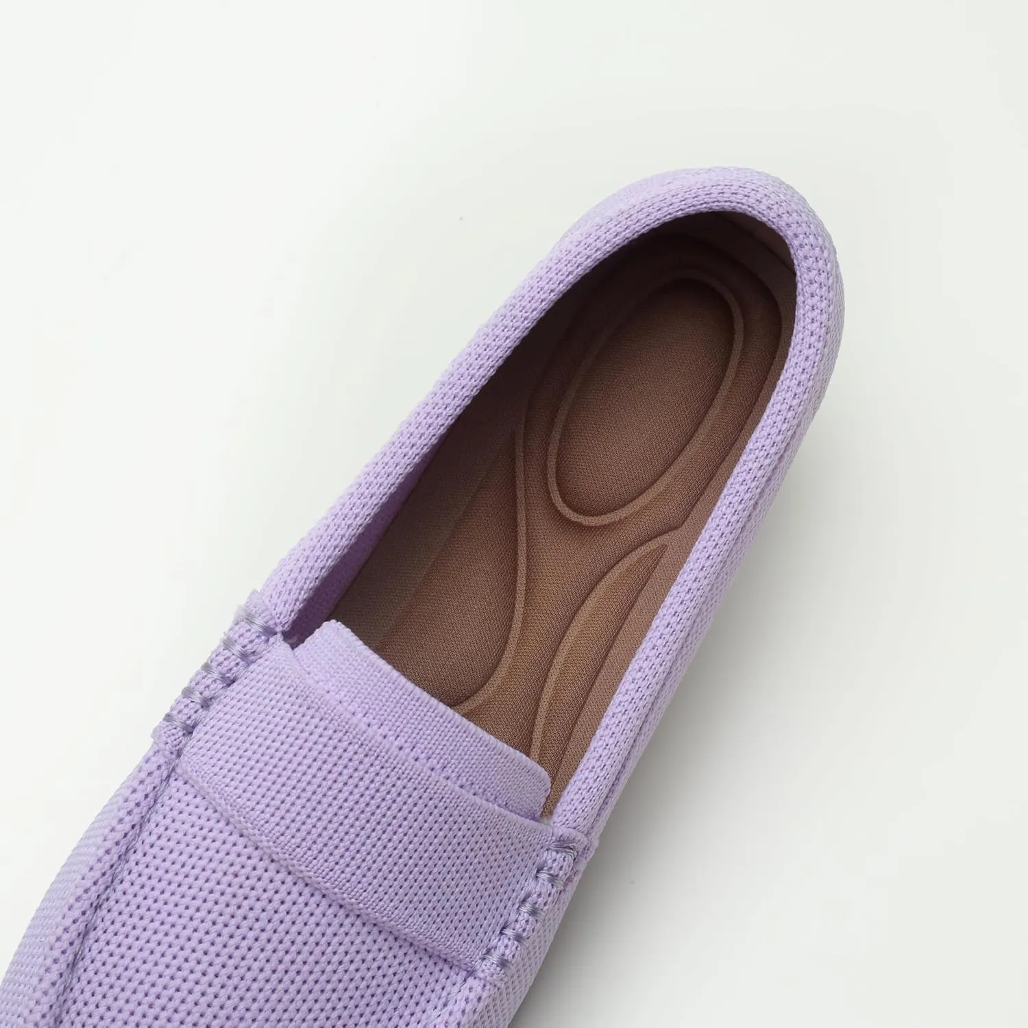 Women's Lightweight Knitted Loafers Casual Flat Shoes Comfortable Boat Shoes Flat Bottomed Breathable Shoes