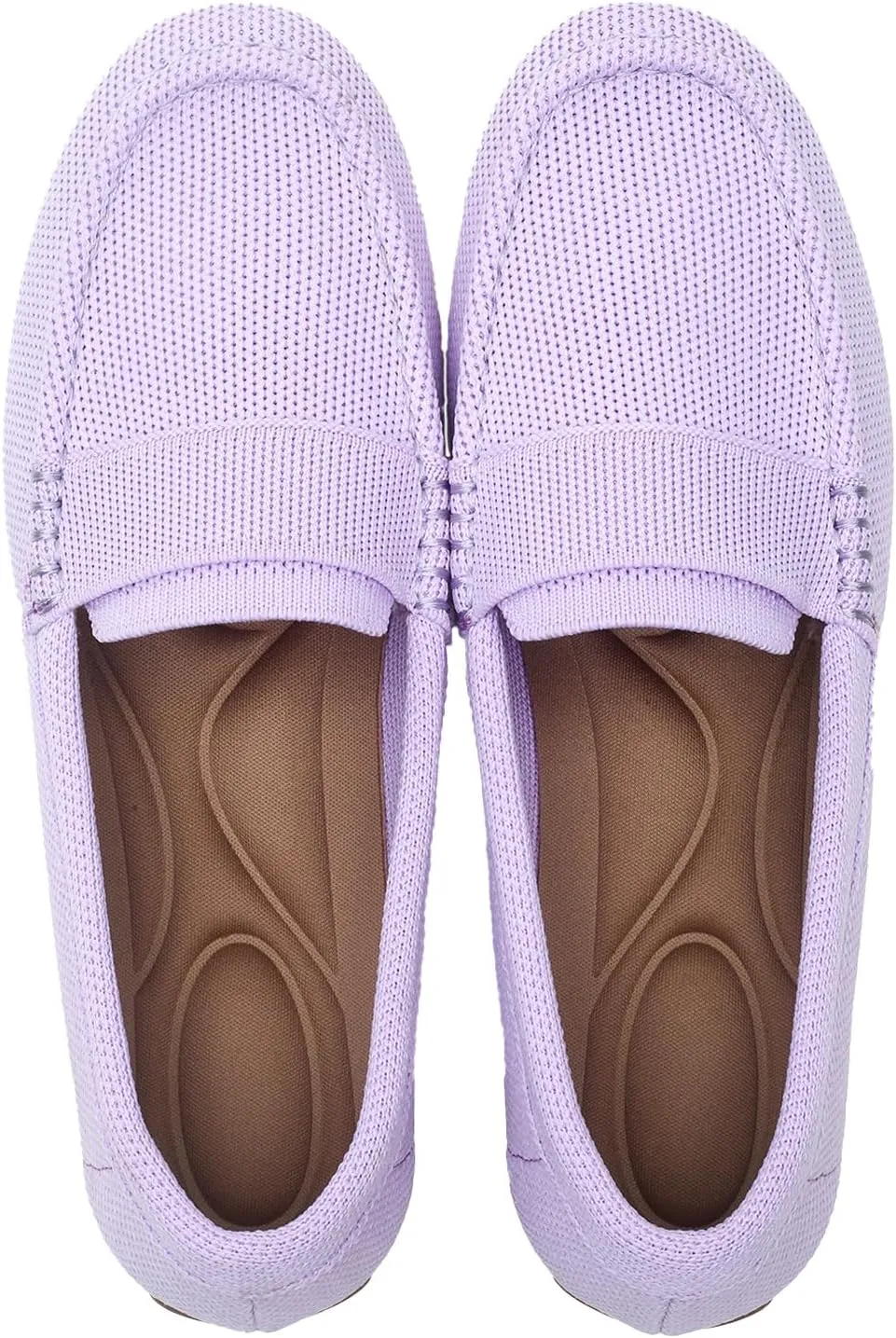 Women's Lightweight Knitted Loafers Casual Flat Shoes Comfortable Boat Shoes Flat Bottomed Breathable Shoes