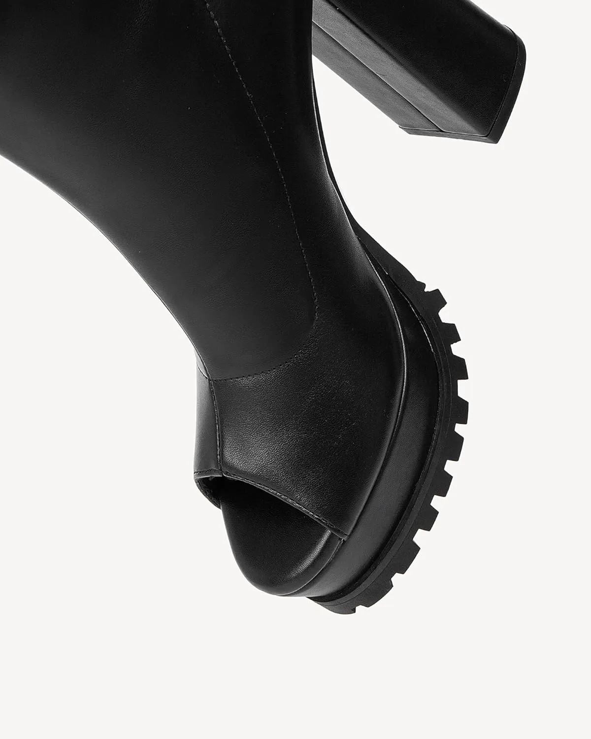 Women's Open Toe Ankle Boots, Chunky Block Heel, Nylon Mesh Upper, Slip-On Sock Booties