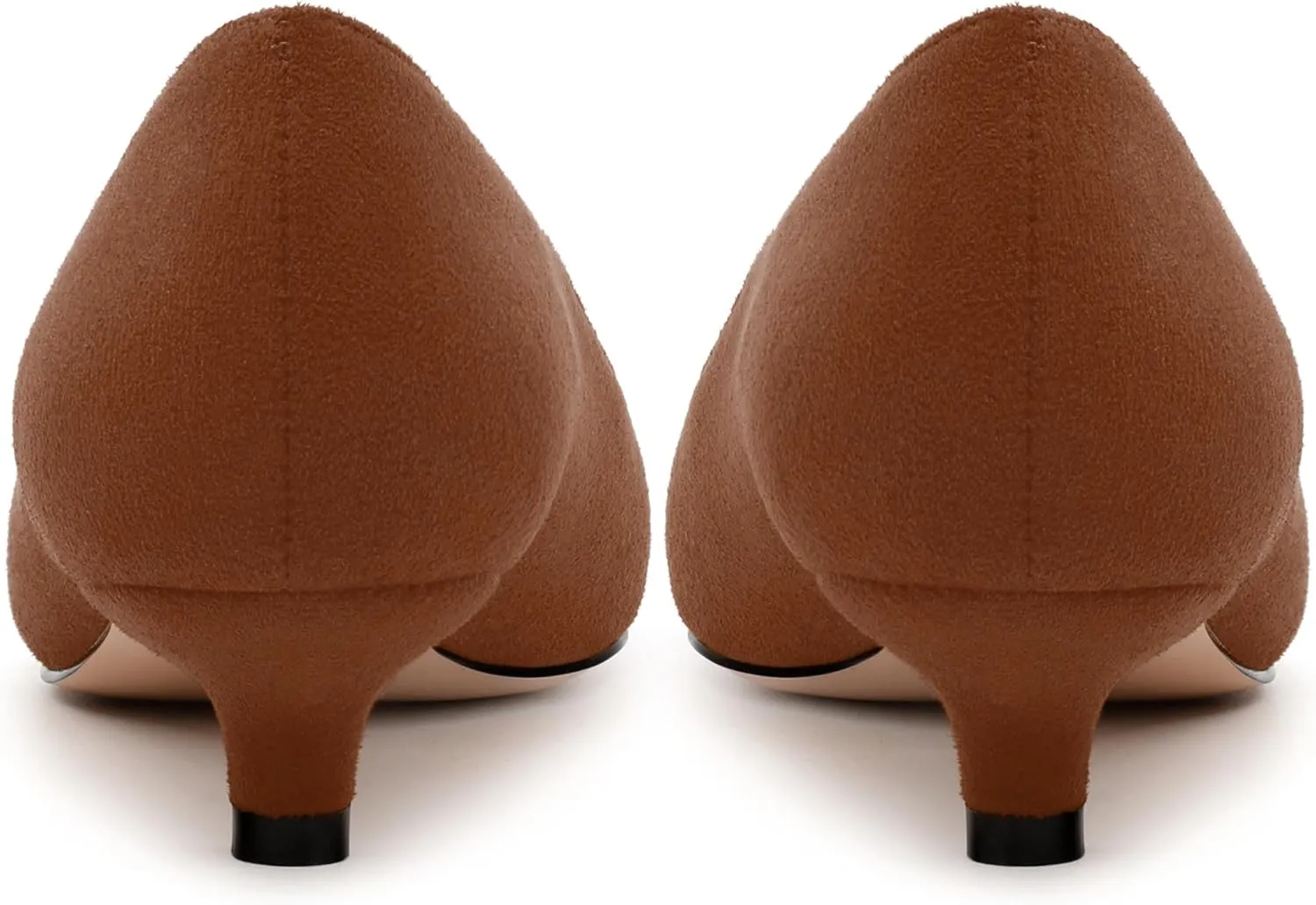 Women's Pumps, Pointed Toe Kitten Heels, Fashion Suede Slip on High Heels for Women 1.3 Inch