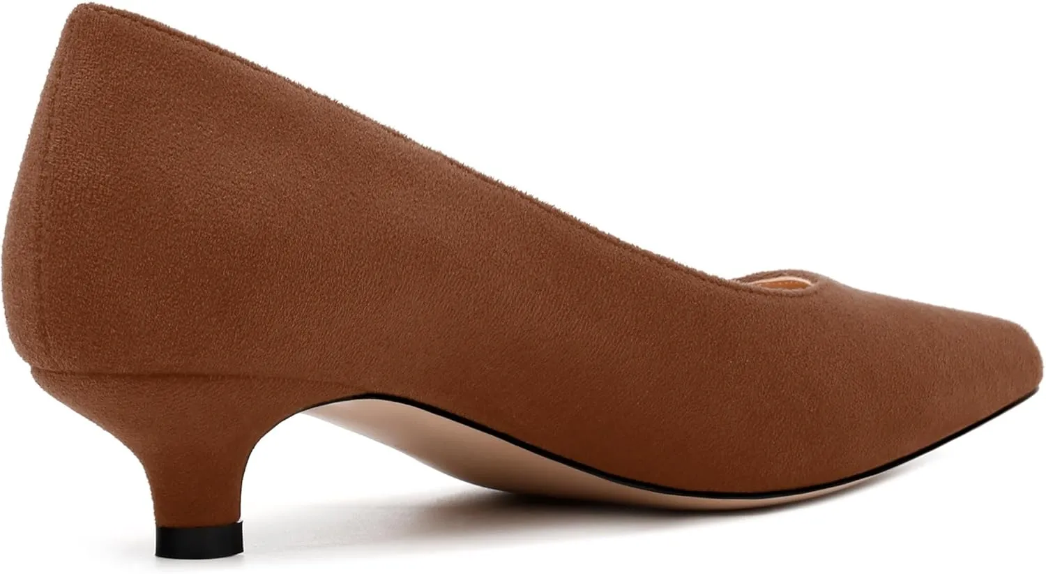 Women's Pumps, Pointed Toe Kitten Heels, Fashion Suede Slip on High Heels for Women 1.3 Inch