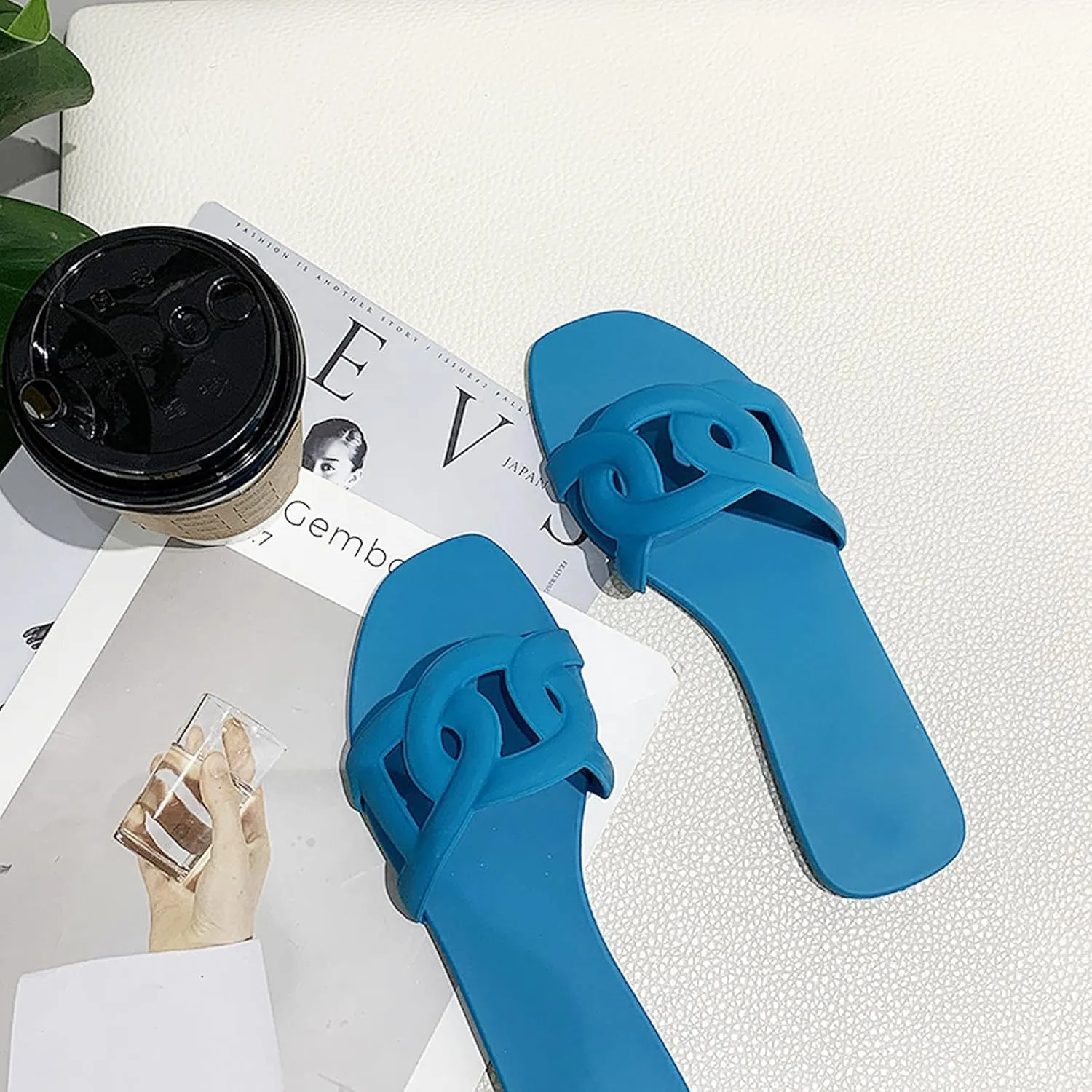 Women's Sandals Summer Slide Sandals Comfy Sandals Fashion Dressy Flat Sandals Slip On Casual Sandals