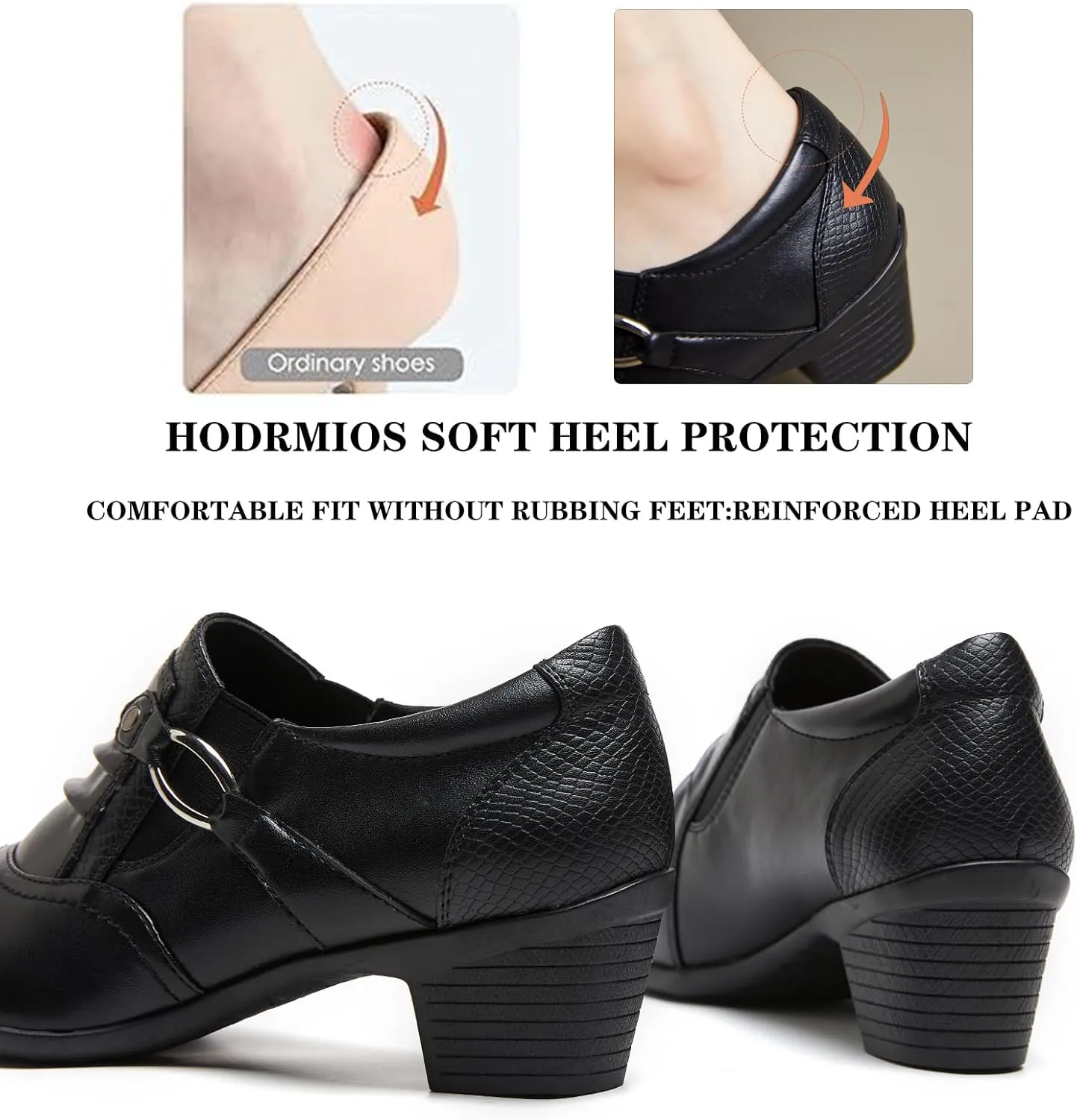 Women's Slip-On Loafer Comfortable Dress Shoes for Ladies Black Women's Pumps Low Heel Slip-Ons Casual Work Office Dressy Shoes