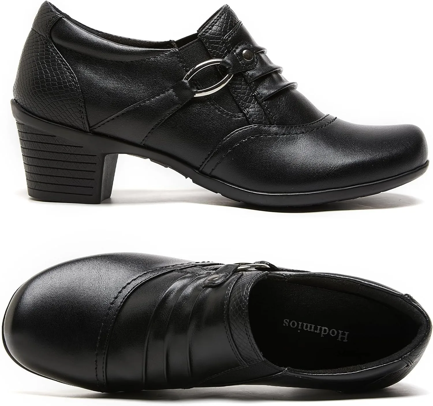 Women's Slip-On Loafer Comfortable Dress Shoes for Ladies Black Women's Pumps Low Heel Slip-Ons Casual Work Office Dressy Shoes