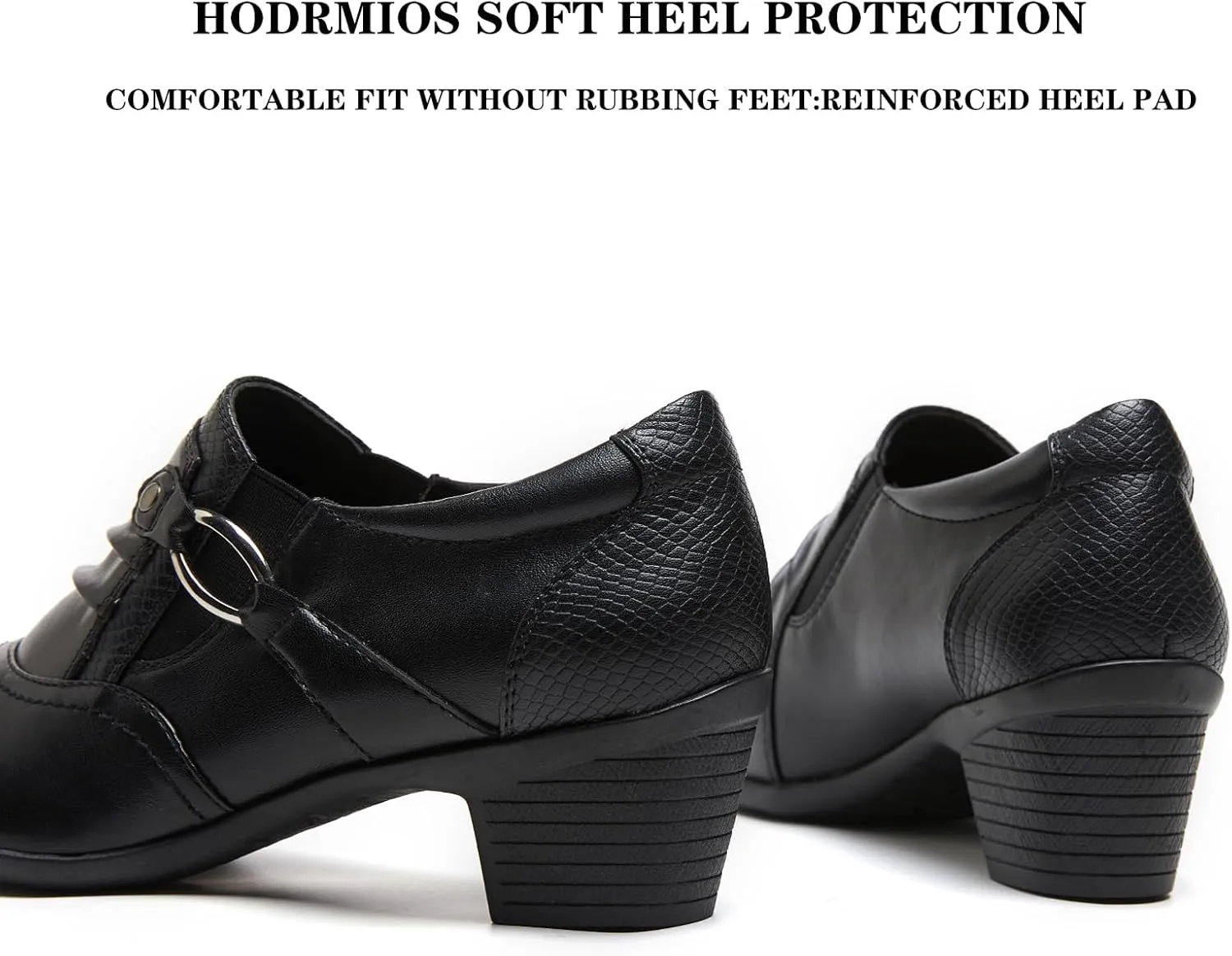 Women's Slip-On Loafer Comfortable Dress Shoes for Ladies Black Women's Pumps Low Heel Slip-Ons Casual Work Office Dressy Shoes