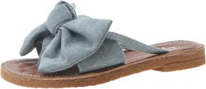 Women's Suede Bowknot Embellished Slipper Open Toe Beach Vacation Sandal Clip Durable Slide Casual Summer Flats
