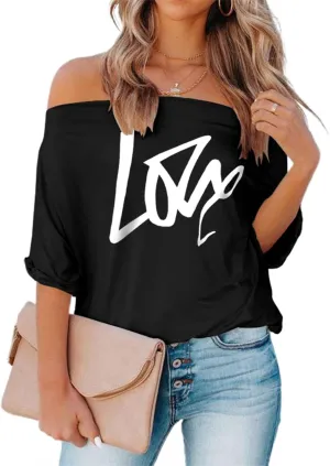 Womens Summer Off The Shoulder Shirts Casual Sexy Short Sleeve Tops Trendy Casual Loose Oversized Blouses Tshirt Tunic