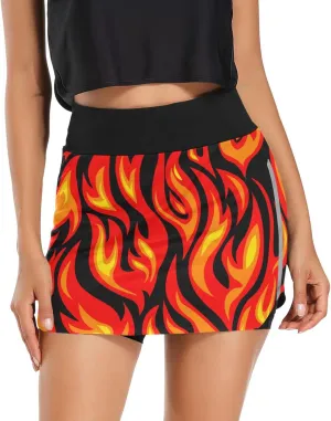 Women's Tennis Skirt Inner Shorts Lightweight Golf Casual Sports Skirt with Pockets