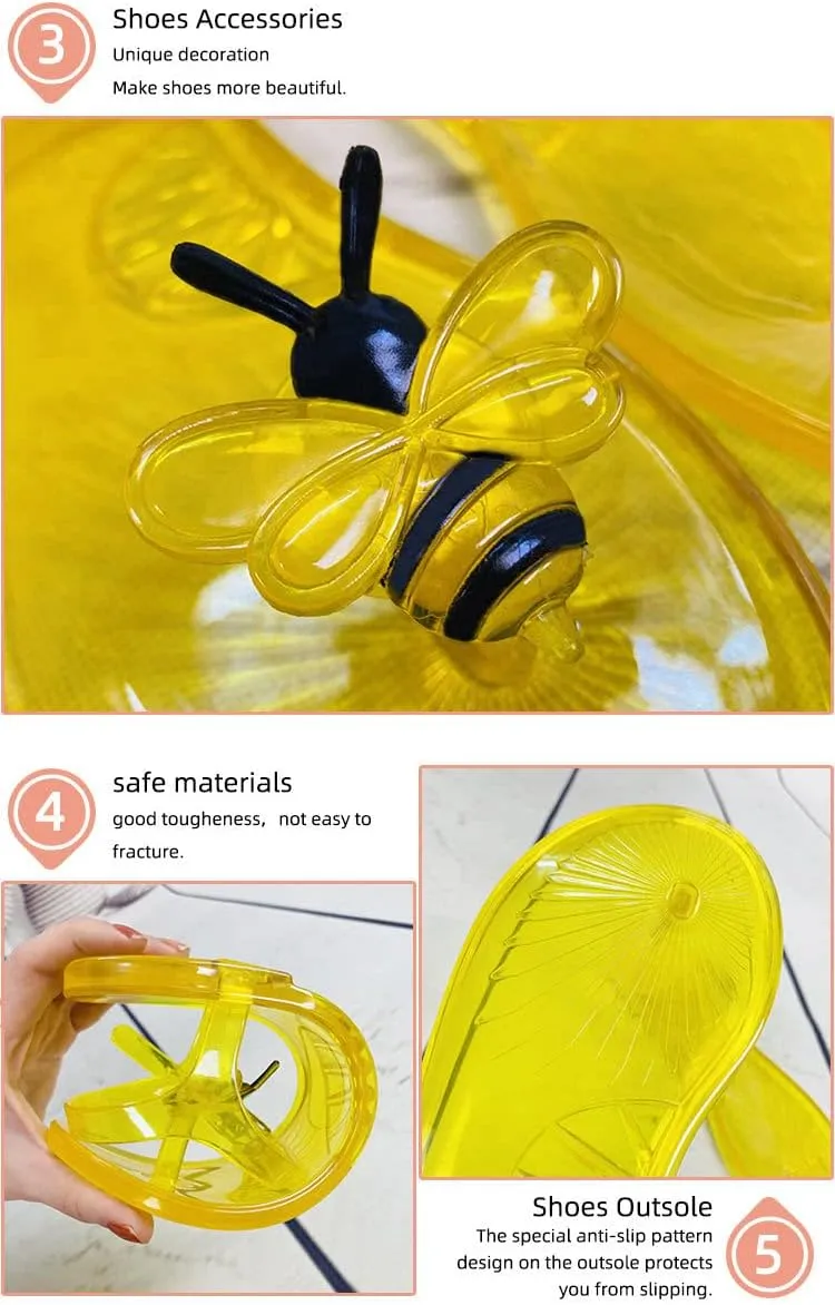Women's Transparent Fruit Jelly Flat Flip Flops Beach Jelly Sandals Women's Flat Flip Flops Transparent Jelly Sandals (Yellow Lemon,9)