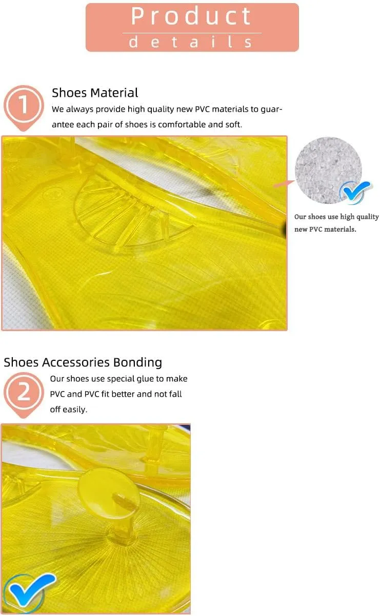 Women's Transparent Fruit Jelly Flat Flip Flops Beach Jelly Sandals Women's Flat Flip Flops Transparent Jelly Sandals (Yellow Lemon,9)