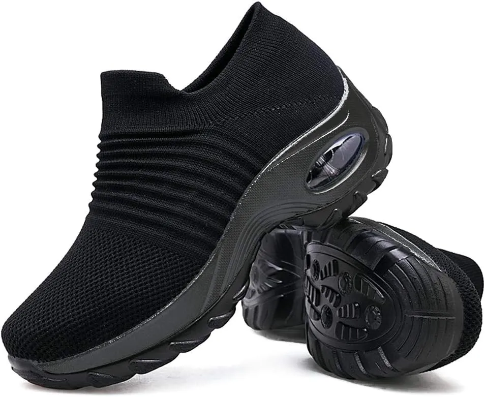 Women's Walking Shoes Sock Sneakers - Mesh Slip On Air Cushion Lady Girls Modern Jazz Dance Easy Shoes Platform Loafers