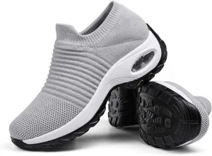 Women's Walking Shoes Sock Sneakers - Mesh Slip On Air Cushion Lady Girls Modern Jazz Dance Easy Shoes Platform Loafers