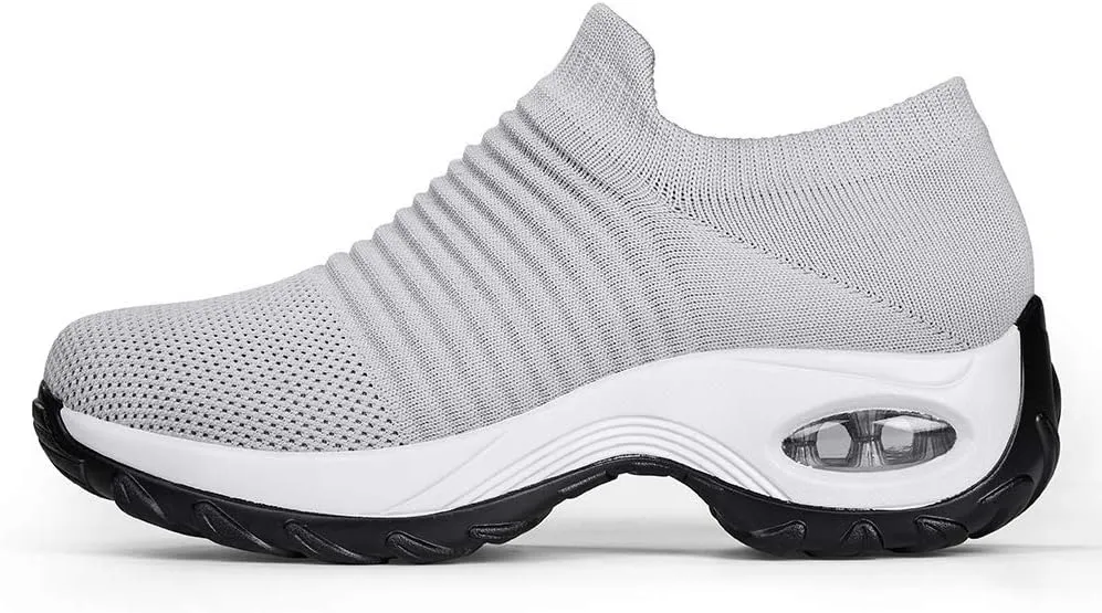 Women's Walking Shoes Sock Sneakers - Mesh Slip On Air Cushion Lady Girls Modern Jazz Dance Easy Shoes Platform Loafers