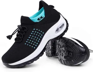 Women's Walking Shoes Sock Sneakers - Mesh Slip On Air Cushion Lady Girls Modern Jazz Dance Easy Shoes Platform Loafers