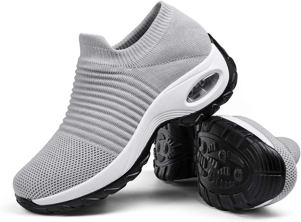 Women's Walking Shoes Sock Sneakers - Mesh Slip On Air Cushion Lady Girls Modern Jazz Dance Easy Shoes Platform Loafers