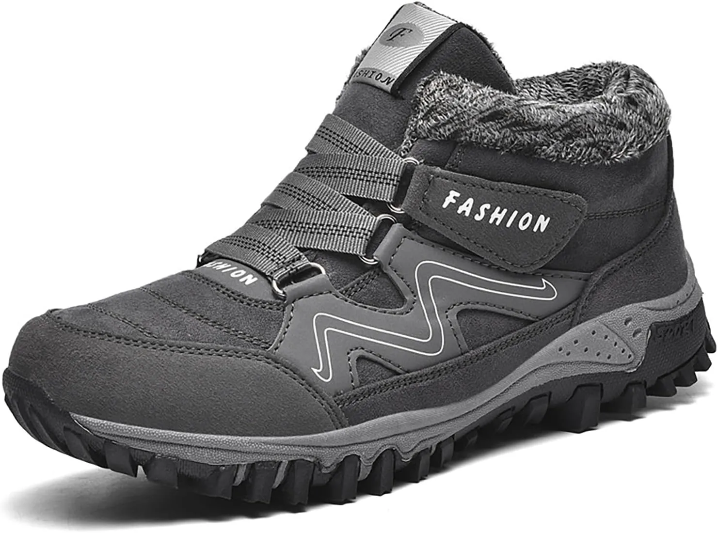 Womens Winter Snow Boots Warm Fur Lined Anti-Slip Ankle Booties Outdoor Walking Shoes Non-Slip Trekking Shoes