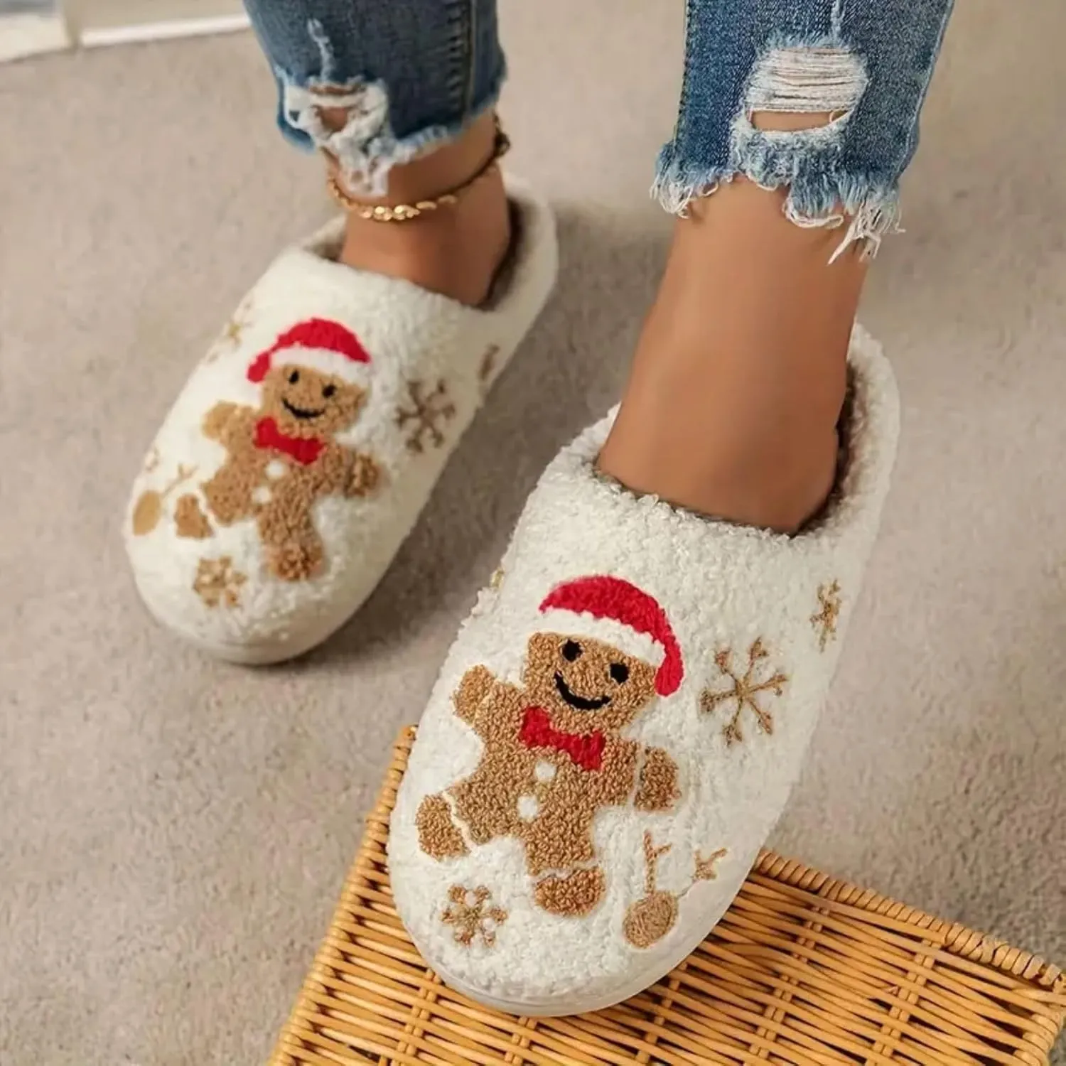Women's Men's Heart Heart Slippers Strawberry Cherry Mushroom Slippers Evil Eye Slippers Cartoon Animal Cat Slippers Memory Foam Cozy Plush Slippers Couple Indoor Household Slippers