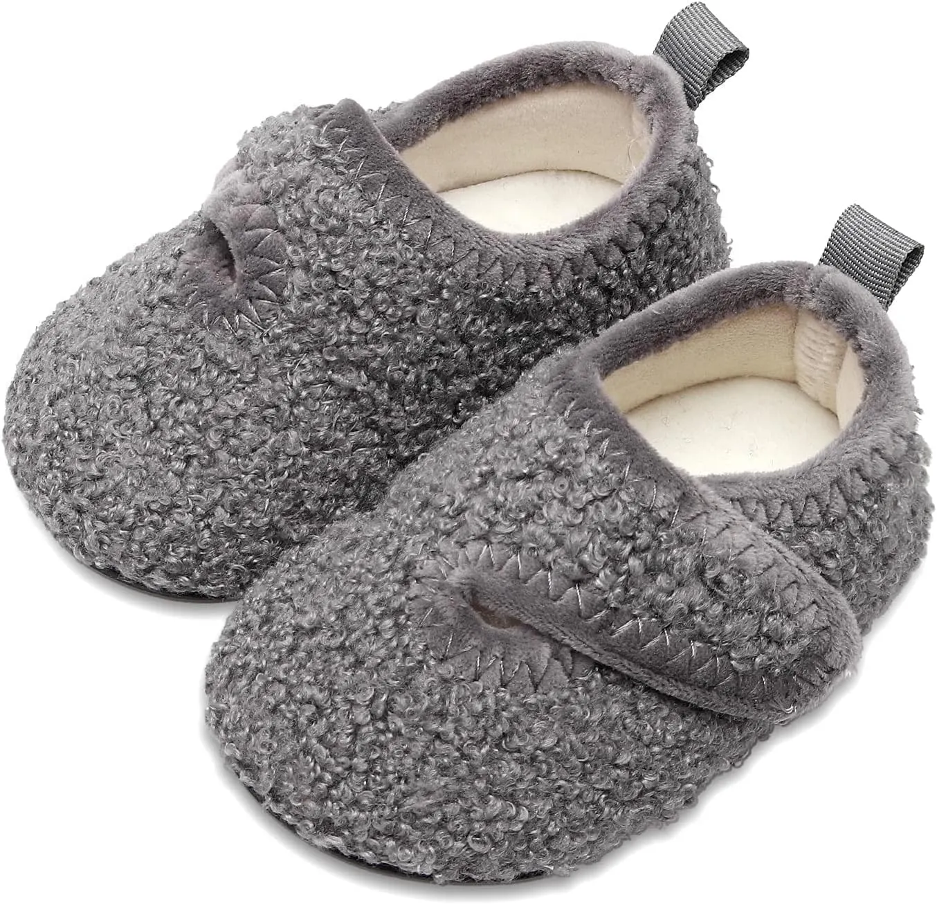 XIHALOOK Toddler Boys Girls House Slippers with Microfleece Lining Cozy Household Shoes Non-slip for Kids