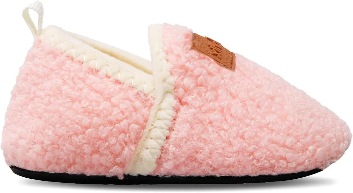 XIHALOOK Toddler Boys Girls House Slippers with Microfleece Lining Cozy Household Shoes Non-slip for Kids