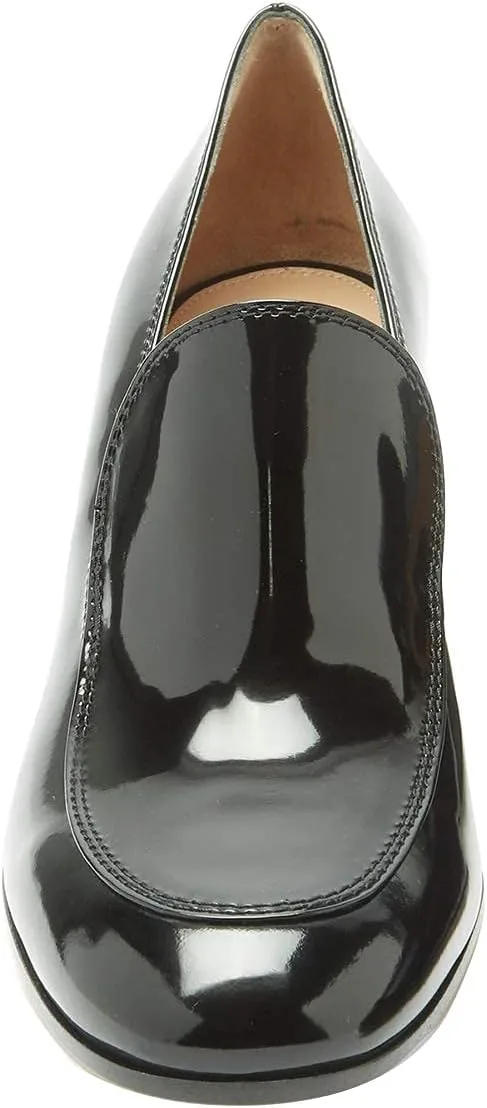 XYD Women Classic Closed Round Toe Loafers Mid Chunky Block Heel Slip On Pumps Comfy Walking Daily Outdoor Office Shoes