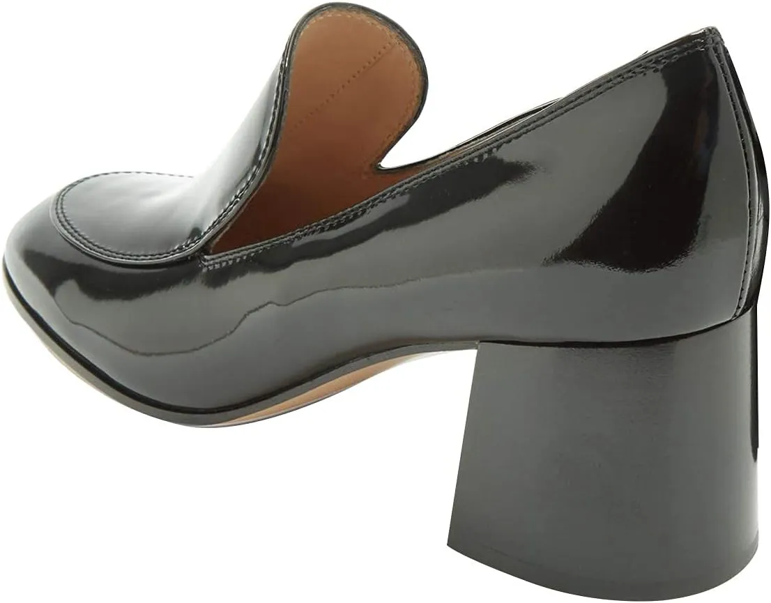 XYD Women Classic Closed Round Toe Loafers Mid Chunky Block Heel Slip On Pumps Comfy Walking Daily Outdoor Office Shoes