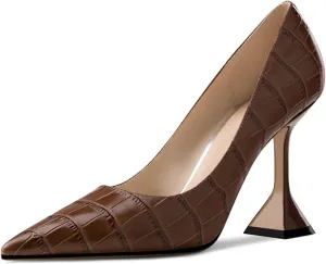 YDN Women Pointed Toe Slip on Pumps Special Kitten High Heel Shoe for Party Prom Dress Lady Size 4-16 US