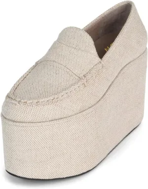 YDN Women's Fashion Platform Loafers High Platform Wedge Heels Comfy Slip On Shoes for Party Daily Outfit Size 4-16 US