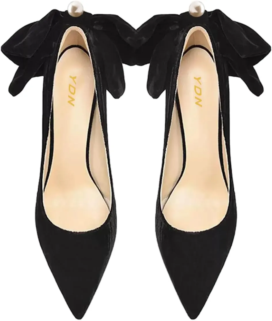 YDN Women's Pointy Toe Slip on Pumps Special High Heels Party Prom Dress Ladies Shoe Size 4-16 US