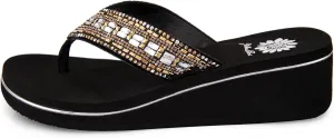 Yellow Box Women's Sunvale Wedge Sandal, Round Toe, Medium-High 2 Inch Heel, 0.75 Inch Platform Comfortable Flip-Flop
