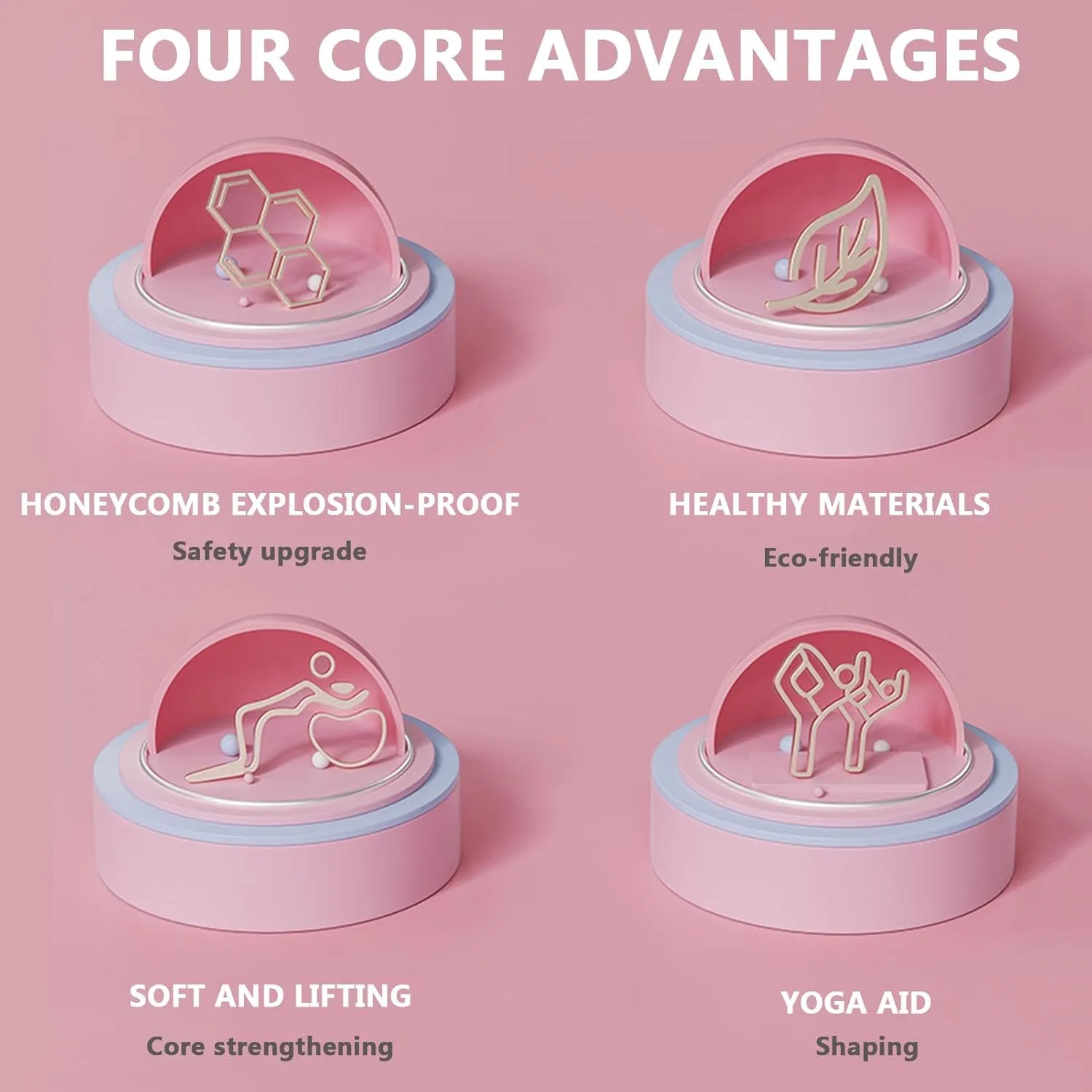 Yoga Ball, Anti-Burst Heavy Duty Prenatal Birthing Extra Thick Quick Pump Included for Balance Stability Pregnancy Physical Therapy Quick Pump Included,Pink