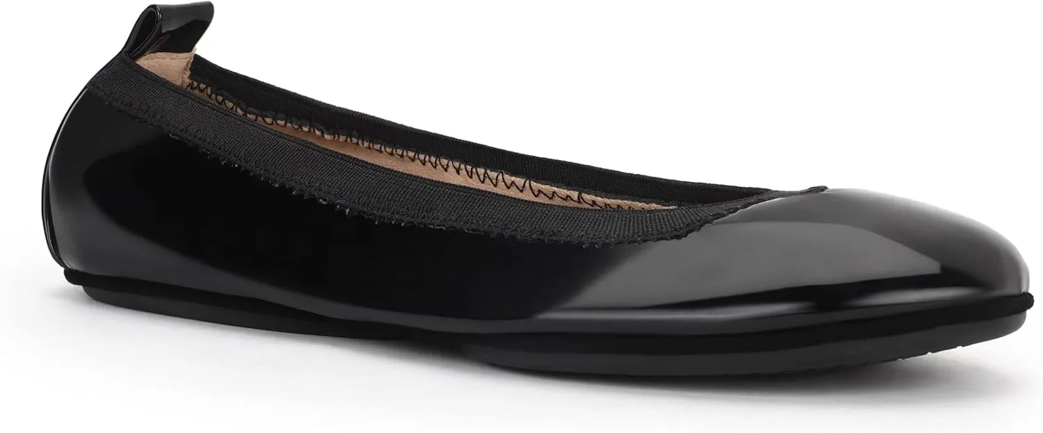 Yosi Samra Samara Women's Leather Metallic Foldable Ballet Flat