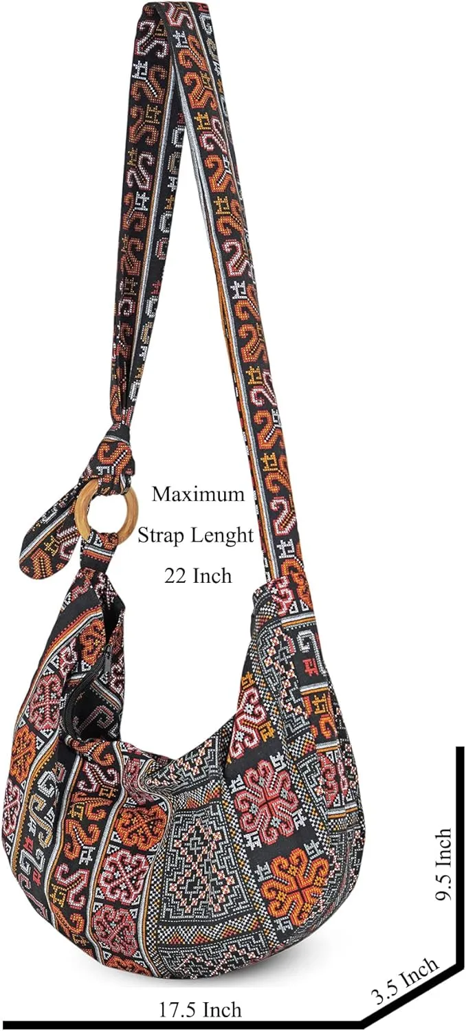 YOUR COZY Women's Crossbody Handbags Hippie bag Hobo Bags for Women Shoulder Sling Bag Hippie Tote Bag Hippie Purse