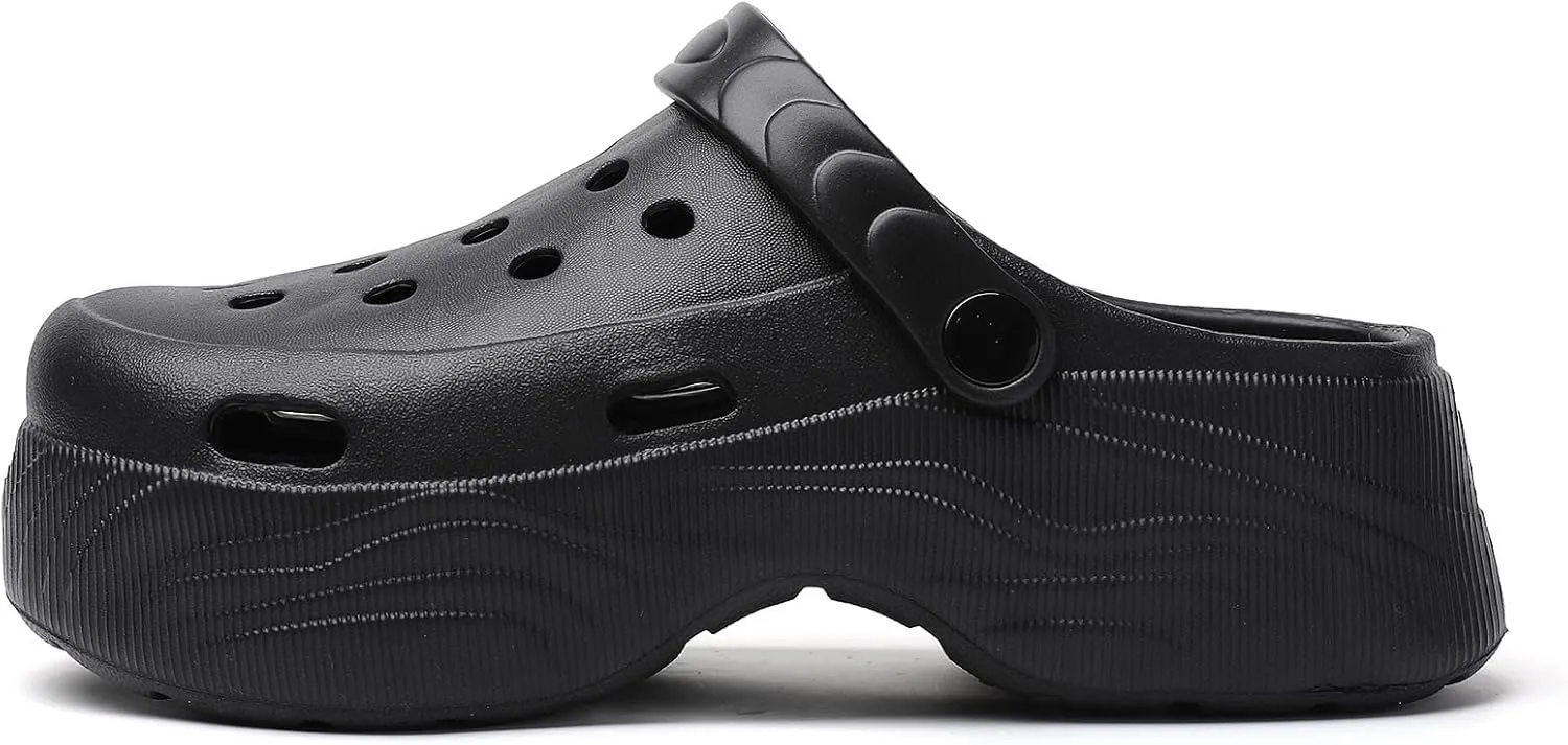 YUKTOPA Women's Platform Clogs Slip On Garden Shoes Lightweight Non Slip Beach Pool Sandals Indoor Outdoor Walking Slippers
