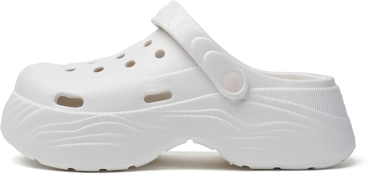 YUKTOPA Women's Platform Clogs Slip On Garden Shoes Lightweight Non Slip Beach Pool Sandals Indoor Outdoor Walking Slippers