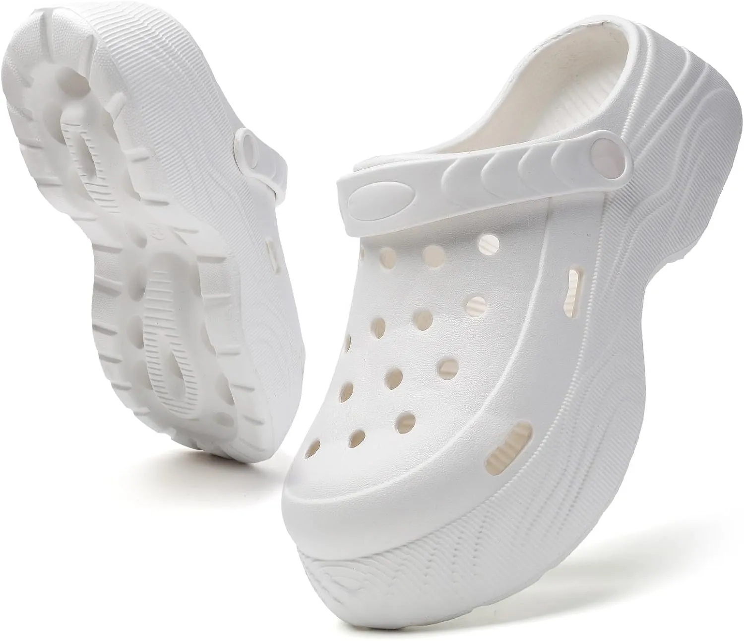 YUKTOPA Women's Platform Clogs Slip On Garden Shoes Lightweight Non Slip Beach Pool Sandals Indoor Outdoor Walking Slippers