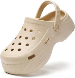 YUKTOPA Women's Platform Clogs Slip On Garden Shoes Lightweight Non Slip Beach Pool Sandals Indoor Outdoor Walking Slippers
