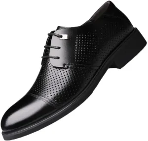 YZABEL Men's Business Casual Dress Shoes, Summer Pointed Toe Lace Up Oxfords Shoes, Rubber Non-Slip for Daily Commuting Activity