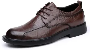 YZABEL Men's Classic Pointed Toe Lace Up Oxford Shoes, Stylish Patent Leather Business Casual Shoes, Rubber Non-Slip for Daily Commuting Activity
