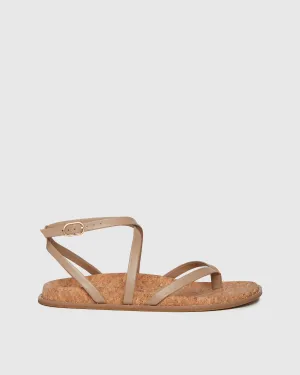 Zana Flat Sandal - Sand Leather